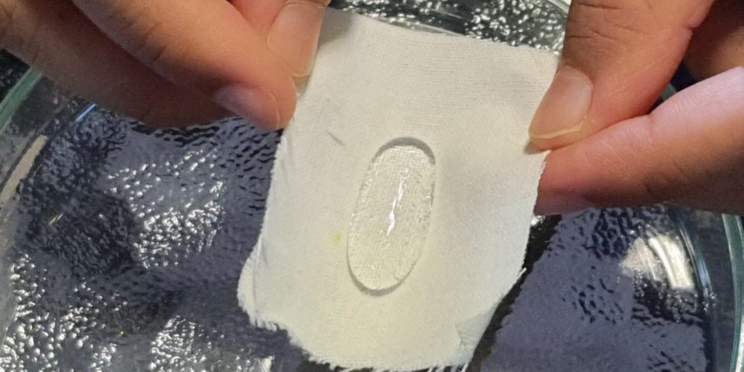 ผลการทดสอบ น้ำไม่ซึมเข้าผ้า